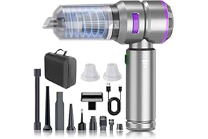 NEBELMEER Handstaubsauger Akku Testsieger, 16000Pa Autostaubsauger mit Bürstenloser Motor, 3-Gang Mini Staubsauger, Auto Kabellos Staubsauger für Büro Genutzt, Haus, Im Auto, Küche, Tierhaare, Silver Purple