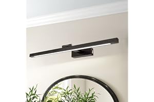 MANTOLITE LED Luci da Parete Temperatura Colore Regolabile, 60cm 12W IP44 Applique Illuminazione Bagno Nero Spazzolato Luci da Esposizione con Testa Della Lampada Girevole Lampade da Lttura Faretti da Muro…