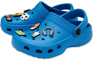NorthSole Boys Clogs Childrens Sandals with Removable Charms Kids Beach Pool Shoes