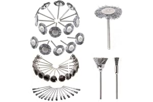 Yakamoz 45pcs Steel Wire Wheel Brushes Polishing Set Buffing Accessories Kit for Dremel Rotary Tool