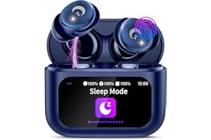 VEKJ Bluetooth Kopfhörer, Mini 48H Schlafkopfhörer Bluetooth 5.4 mit Touchscreen, 2025 Neue in Ear Kopfhörer Kabellos mit ENC Noise Cancelling, IPX7 Ohrhörer mit Immersiver Deep Bass Ohrhörer, Dunkelblau