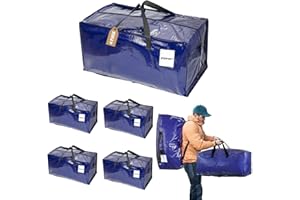 Moving Bags, ZIZINET Heavy Duty Moving Bags with Carrying Handles and Tag Pocket, Moving Supplies for Space Saving, for moving, Storage, Camping and Travel Waterproof Storage Bags (BL 4PCS)