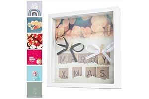 ILP GMBH I LOVE PRODUCTS ILP Porta foto 3D da riempire - Porta foto multiple da parete con mollette e filo - Appendi foto per soldi - Regalo fai da te per banconote Compleanno Natale Nascita - 7 sfondi diversi e accessori