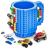 DAYMOO Build on Brick Mug,Divertenti Tazza da caffè in Plastica Compatibile con Lego,Tazza colazione personalizzata,Tazza Nat