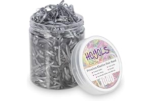 Hoyols Rubber Hair Ties Elastic Bands Ponytail Polyband Ties for Kids Women Girl 1000 Piece Pack (Silver Metal)