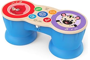 Baby Einstein, Hape Tamburo Batteria In Legno, Giocattolo Musicale Upbeat Tunes Magic Touch, da 6 Mesi in su