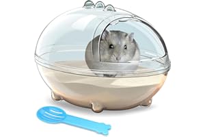 LazySusan Hamster Bad,Hamster Badewanne Box,staubdichte Badewanne,Sand Badebehälter,transparentes Bett,Kleintierspielzeug,Käfig Badewanne WC Zubehör (S 13.6 * 9.6 * 9 cm)