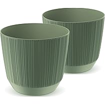 Tymar Blumentopf Set - 2er Pack Weiß Ø20cm 4L Übertöpfe