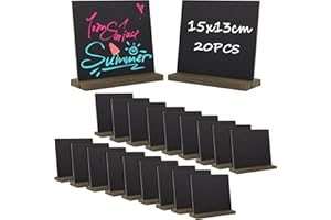 JMIATRY 20 Pezzi Lavagna Piccola 15x13x0.3 cm, Lavagnette, Lavagna Con Gessetti per Segnaposto, Cartellini Dei Prezzi, Nome, Buffet di Nozze
