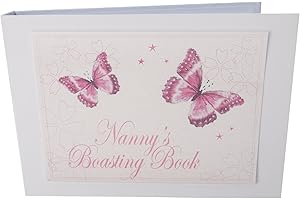 WHITE COTTON CARDS Boasting Book Pink Butterflies Design Tiny Value Photo Album, TVPBB-NANNY, 17.5 x 2.5 x 12.5 cm