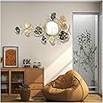 KHCCJP Mirror for Wall Art Decoration,Chic Large Handmade Metal Decorative Wall Mirrors, Home Hanging Wall Art Decor for Living Room Bathroom Bedroom and Hallway Wall Mounted Mirror,A,83x48 CM
