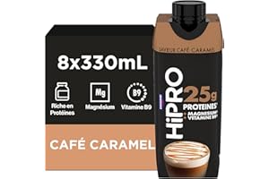 Hipro - Boisson protéinée goût caramel café - 330ml - Lot de 8x330ml
