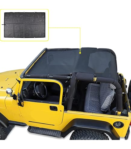 Summer Bikini Top With Windshield Channel For Jeep Wrangler YJ 1987-1995 - Black Canvas