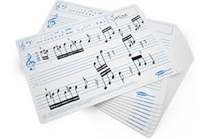 SHOW-ME A4 Music Ruled Drywipe Boards - Pack 10