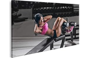 islandburner Bild auf Leinwand Fitness Frau Sport Sexy Gym Sit Up Bilder Wandbilder Poster