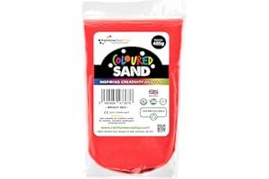 Rainbow Eco Play - Bright Coloured Sand – Sand Art - 485g - 100% Natural – Eco-Friendly - Kids Play Sand Kits – Colourful Aquarium Sand - Childrens – Red