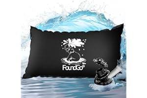 FoundGo XXL 2x4m Coussin de Piscine Hivernage avec œillets, Ultra-épais 0,4 mm, Oreiller de Piscine d'hiver, Coussin Gonflable pour Piscine avec 2 Rouleaux Corde et Rubans adhésifs, Noir