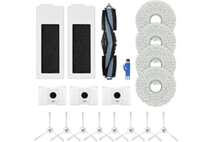 JYAILIFES Zestaw akcesoriów zamiennych do ECOVACS DEEBOT T20 Omni / T20e Omni, 1 szczotka główna, 2 filtry, 8 szczotek bocznych, 4 ściereczki do mopa, 3 worki na kurz, 1 narzędzie do czyszczenia szczotek