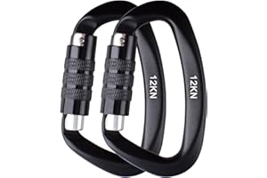 Azarxis Karabińczyk z Szybkim Zapięciem o Nośności 12KN, Nierdzewny i Ultralekki, Karabińczyk, Breloczek do Kluczy z Aluminium, do Hamaka, na Kemping, do Wędkowania