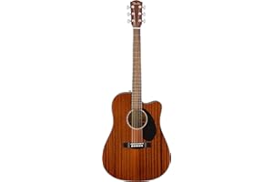 Fender CD-60SCE Dreadnought Guitarra Acústica Electrificada, Caoba Natural, Incluye cursos virtuales gratuitos en Fender Play