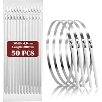 80 Stück Edelstahl-Metallbinder – 45,7 Cm Lang, 8 Mm Breit, 172,4 Kg Bruchlast – Hitzebeständig & Selbstsichernd Für Den Außenbereich