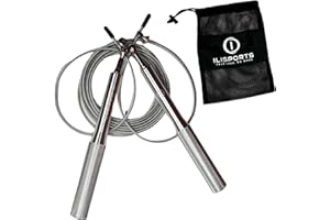 ILISPORTS® PULSE - Comba de Velocidad - Ajustable para Crossfit, Boxeo, Fitness, Entrenamiento Funcional – Cuerda de Saltar Rápida con Rodamientos Profesionales y Mangos Antideslizantes