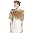 BEAUTELICATE Faux Fur Shawl Stole Bolero Women Winter