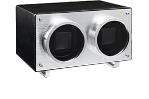 MOZSLY Remontoir Double pour Montres automatiques avec Moteur Silencieux 12 Modes de Rotation Réglage en Cuir