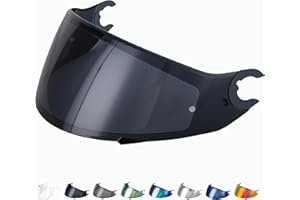 Everalo Compatible with Shark Skwal 2 Visor - Spartan - Spartan 1.2 - Skwal - D Skwal - Helmet Visor VZ160 VZ165 Compatible - Pinlock Ready (Black 80%)