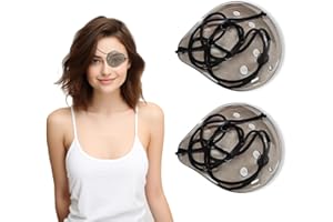 VLUVLA 2 Pack Eye Shield After Cataract Surgery, Dark Clear Plastic Shield with Brown Elastic Strap, Longer & Wider for Adults Eye Protective After Cataract Surgery