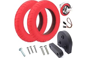 Vestigia® - Par de Neumáticos de 10 Pulgadas para Xiaomi M365, Pro Patinete Eléctrico - Kit para Ruedas - Wanda - (2 x Rojo neumáticos + Espaciador)