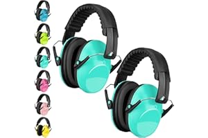 BraveKoi Children's Ear Protection, Comfortable Noise Protection Headphones for Children, NRR 20 dB/ SNR 26 dB, for Autism, Sleeping, Learning, ADHD, Concert (Mint Colour/2 Pieces)