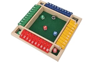 Boxwizard Deluxe Shut The Box Das beliebte Würfelspiel aus Holz Würfelspiel Mathespiel Holzbrett Pub Bar Party Familie Eltern Kind Interaktives Spiel