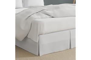 Bed Maker's Never Lift Your Mattress Wrap Around - Falda de cama, estilo clásico, tela resistente a las arrugas de bajo mantenimiento, longitud tradicional de caída de 14 pulgadas, Queen, color blanco