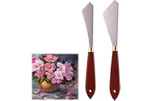 JEUFUN 2PCS Stainless Steel Painting Mixing Scraper Set Palette Knife Painting Art Spatula,Painting Mixing Scraper Painting Knife Set,Stainless Steel Palette Knife for Oil Canvas Acrylic Painting Supplies