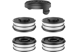 CHIHOLEN Bobina di filo compatibile con Einhell 3405685, bobina di filo di ricambio per Einhell GC-ET 4530 Aldi Gardenline GLR GLT, Ø 2 mm 10 m, con copertura per bobina TLE-02-1 (4 bobine + 1 tappo)