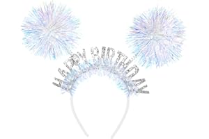 Bewudy Diadema de feliz cumpleaños, diadema de cumpleaños para mujer, corona de cumpleaños, lazo para el pelo, accesorios para el día del cabello loco, regalos de cumpleaños para mujeres, accesorios