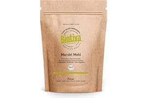 Biotiva Harina de almendra orgánica 1000g - sustituto de la harina sin gluten - rica en fibra y proteínas - en pastelería y repostería - controlada y rellenada en Alemania