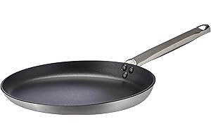 BALDASSARE AGNELLI Pentole Agnelli Crespelle Padella per Crépes, in Alluminio, con Manico Tubolare in Acciaio Inossidabile, Argento