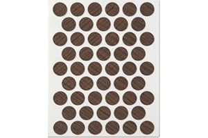 Bricoroll - Parches Adhesivos Cubretornillos para Muebles - Diámetro de 14 mm - PVC diseño Nogal - Pack de 50 Unidades - Elegancia y Protección Duradera para Muebles - Diseño Nogal