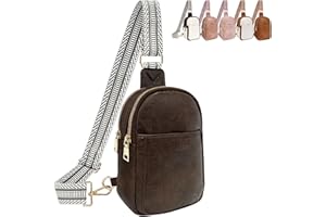 Bestash Sac Bandoulière Femme Petit Sac Banane Femme Chic en Cuir PU Mode Sacoche Femme Bandoulière pour Ville Voyage Shopping （Café）