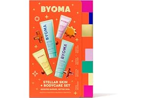 BYOMA Stellar Skin & Bodycare 4-Piece Kit – 15ml Moisturising Gel-Cream, 15ml Creamy Jelly Cleanser, 100ml Hydrating Body Wash & Lotion | Suitable for All Skin Types