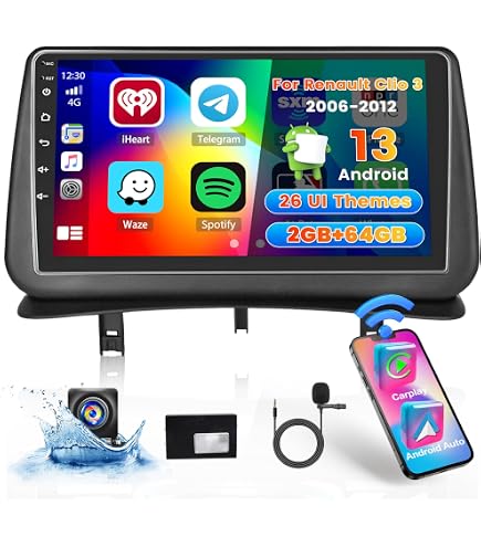 Autoradio Android 15 Pour Renault Clio 3 (2005-2014) - Écran 9" Tactile, Qualcomm 8 Cœurs, CarPlay/Android Auto Sans Fil, DSP, Caméra Recul - 6