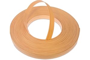 WoodPress 22mm di Pineto Reale Preincollato Nastro per Bordatura dell'Impiallacciatura - 50m Rotolo per il Commercio Qualità Superiore - Ferro su legno per Facile Applicazione Fai-da-Te