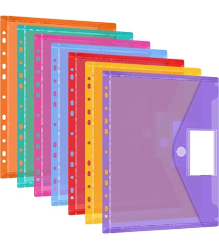 10 Stück Transparente Reißverschluss-Umschläge – 23x12 Cm, 10 Farben, Für Schule & Büro