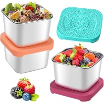 3 Kleine Edelstahl-Snackboxen Mit Silikondeckel – Je 220 Ml, Wiederverwendbar, Für Schule & Büro