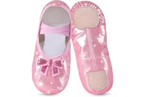 TANZDUNSJE Buty baletowe dla dziewczynek, małych dzieci, baletki, brokatowe wzornictwo z uroczym łukiem, buty do tańca