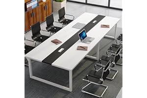 JSLXNDM Tavolo da Conferenza, Tavolo da Riunione Moderno per Seminari per sala Conferenze d'ufficio, Scrivania Direzionale con Robusta Struttura in Metallo. 240x100x74cm style7