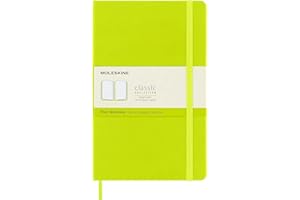 Moleskine - Classic Notebook, Plain Notebook, Hard Cover and Elastic Closure, Size Large 13 x 21 cm, Colour Lemon Green, 240 Pages