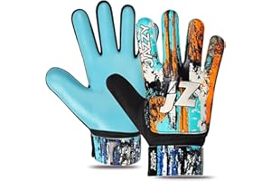 Jazzy Sports Soccer Goalie Gloves for Kids,Youth Goalkeeper Gloves Anti Slip 4mm Latex Palm with Strong Grip Double Wrist Protection